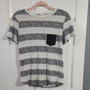 PINK Victoria's Secret Black & White Leopard Pocket Tee